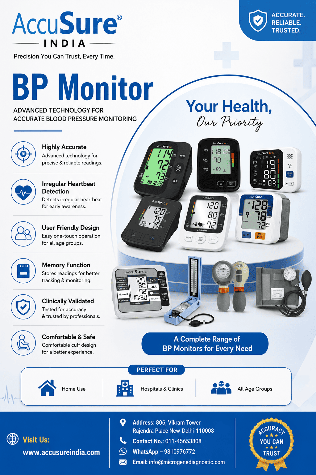 BP Monitor by AccuSure India for Accurate Blood Pressure Monitoring