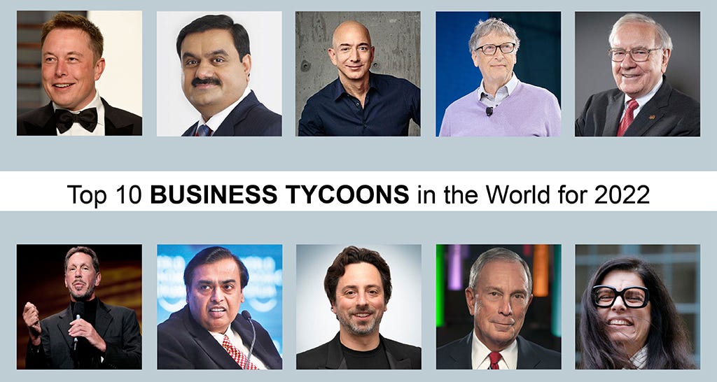 Top 10 Startup Business Tycoons In The World