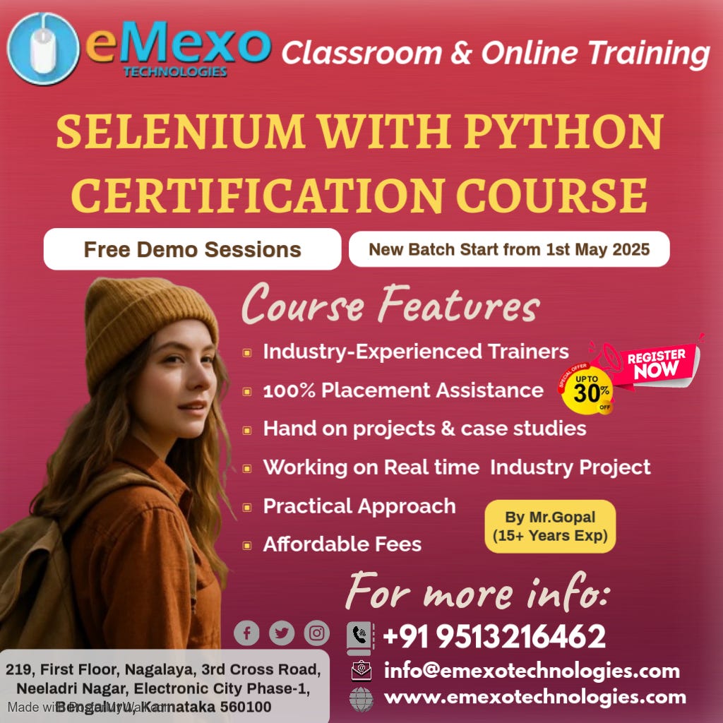 Selenium With Python Course Training In Electronic City, Bangalore | by ...