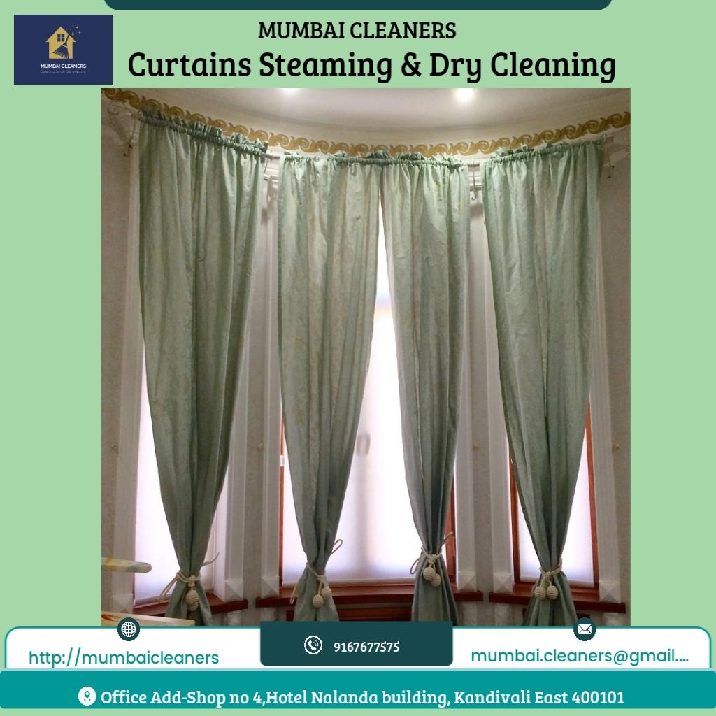 Call — 9167677575 Curtain Steaming & Dry Cleaning Service in Mumbai
