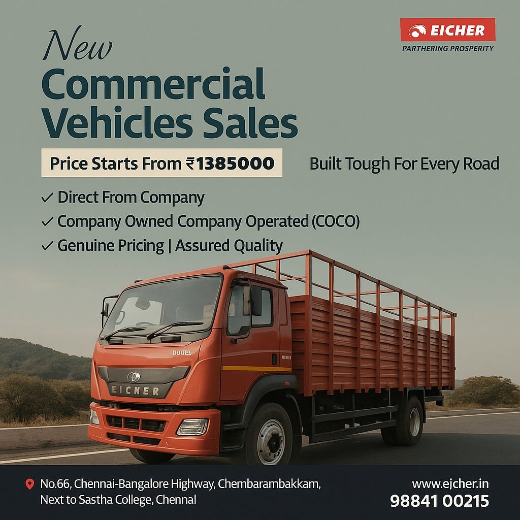 Best Deals on Commercial Vehicles in Chennai — Only at Akbar Basha