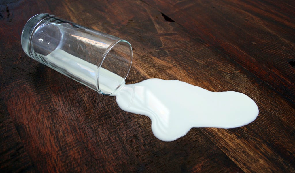 Crying Over Spilled Milk. Is the only way to die with few regrets by