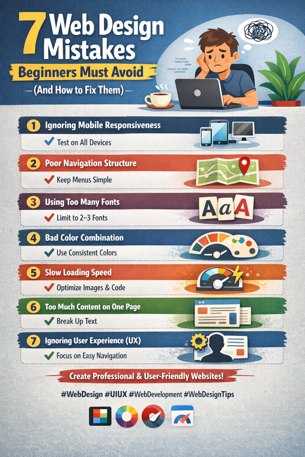 7 Web Design Mistakes Beginners Must Avoid (And How to Fix Them)