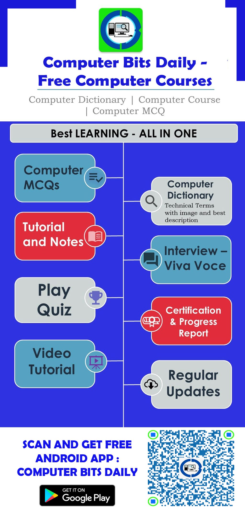 Is there an app which can help in learning a computer course by