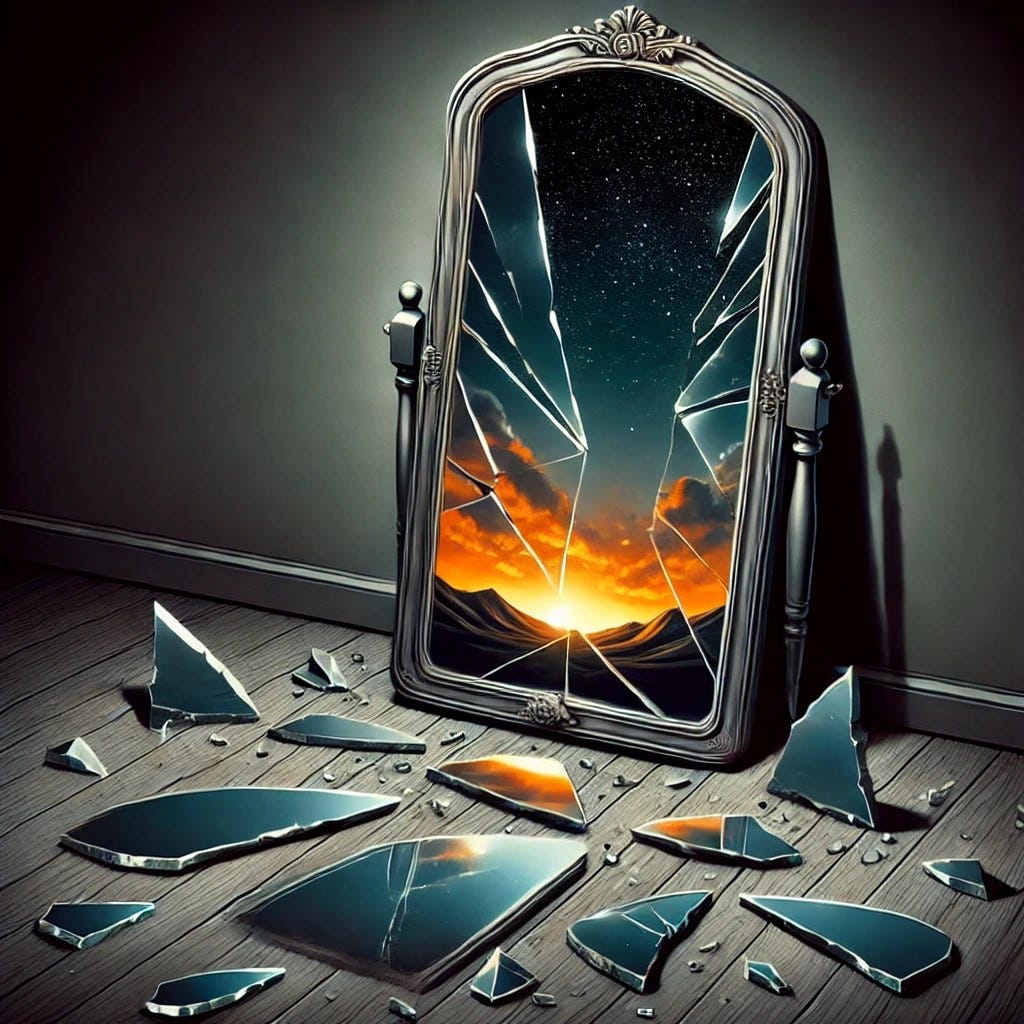 Splintered Reality This image was created using an AI image creation program.