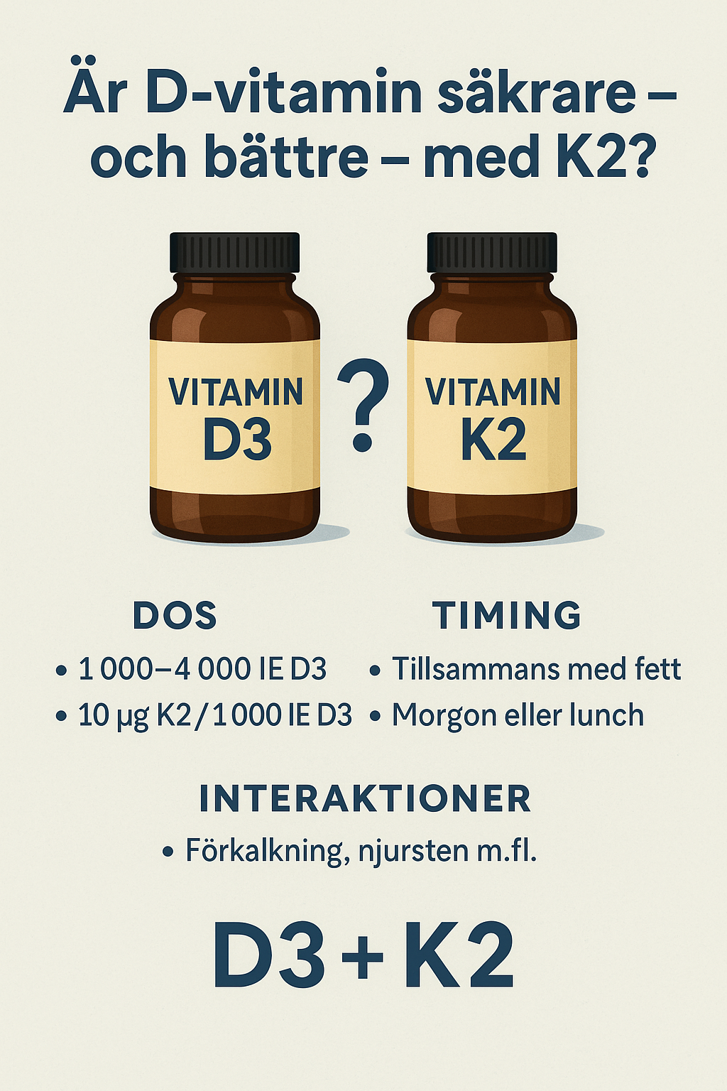 Är D-vitamin säkrare — och bättre — med K2?