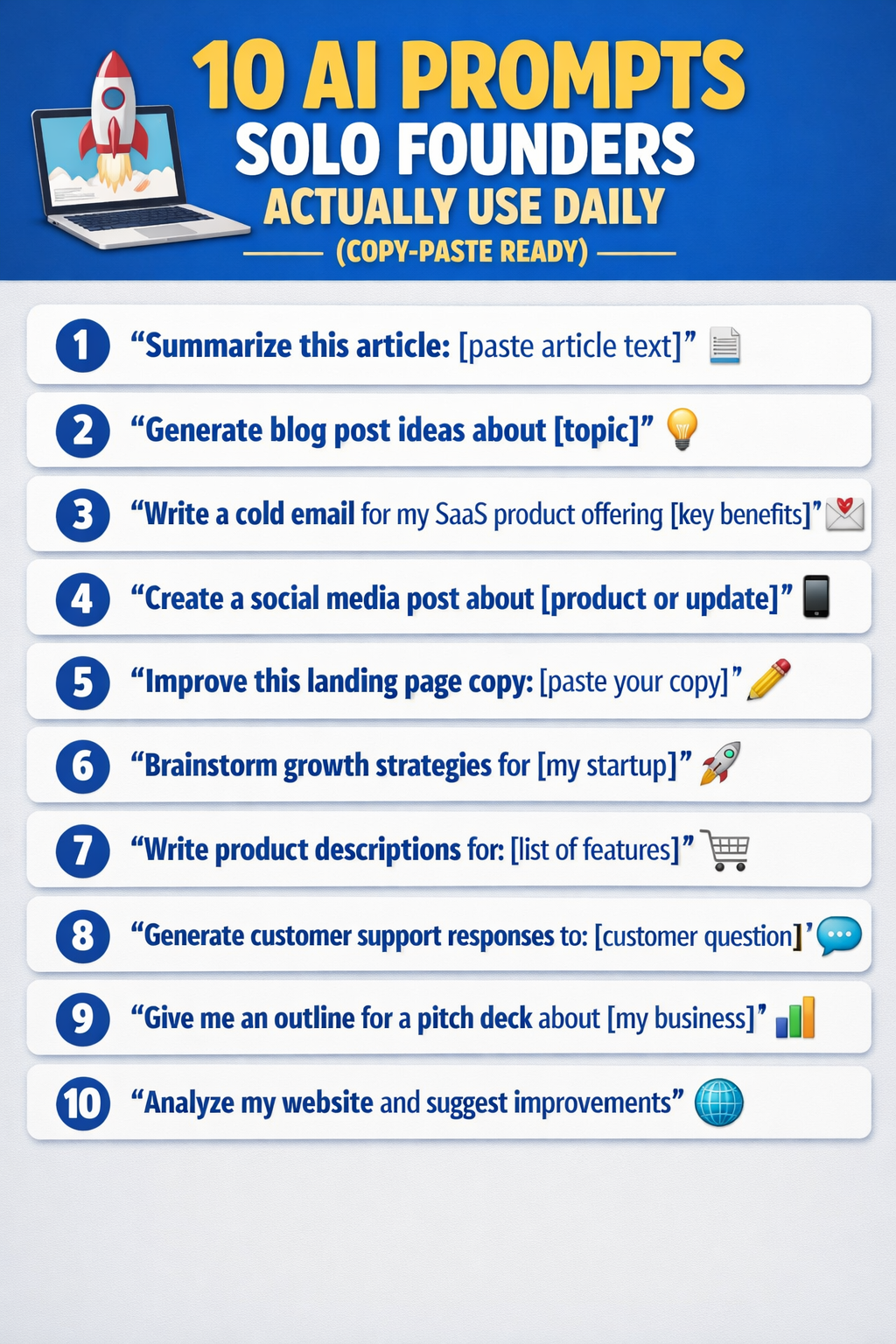 10 AI Prompts Solo Founders Actually Use Daily (Copy-Paste Ready) | by ...