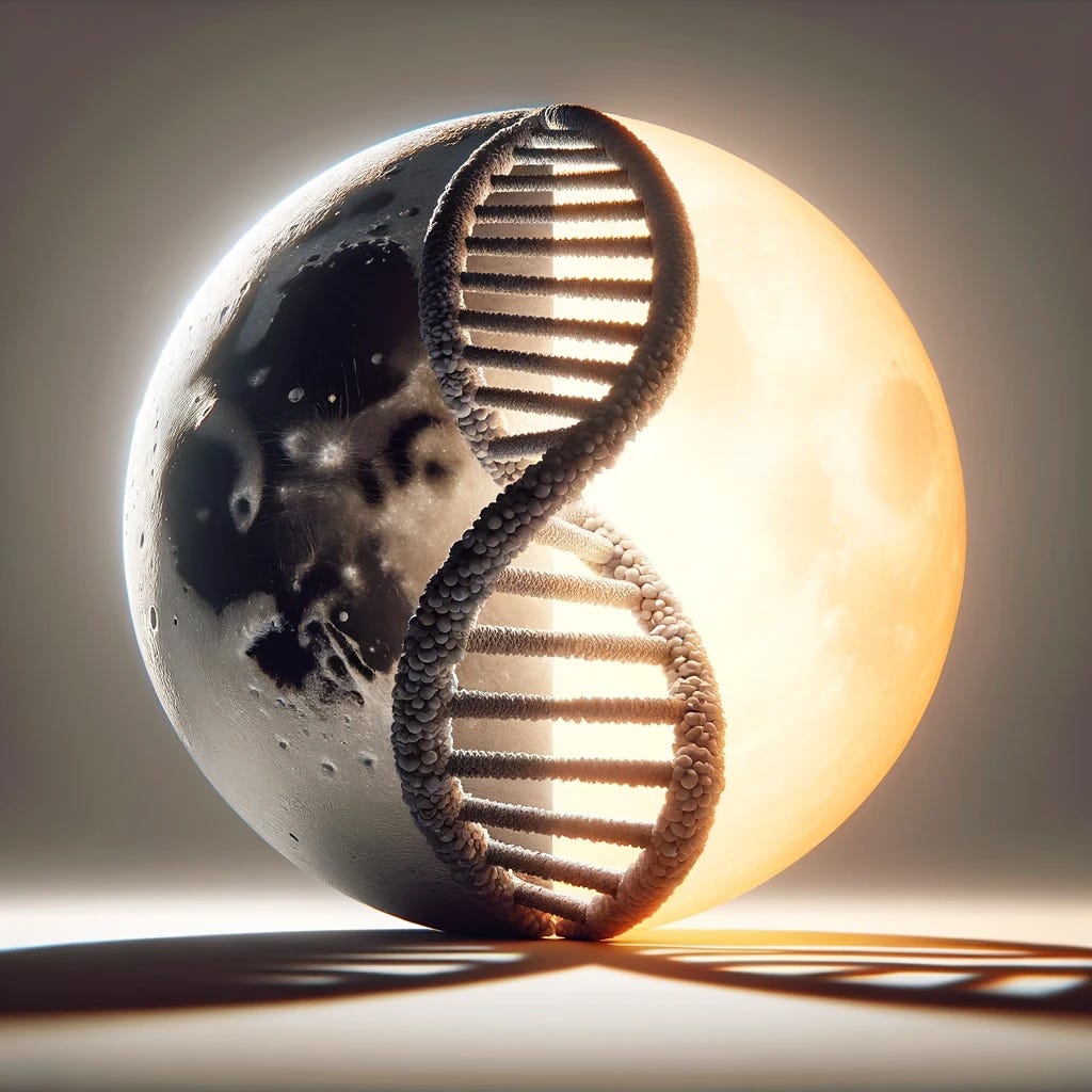 Dark side of the genome by DALL-E 3