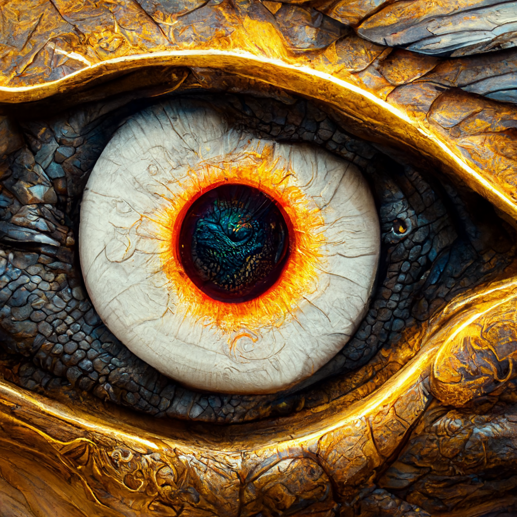 dragon eye, Red dragon eye, ultra realistic, high, Midjourney
