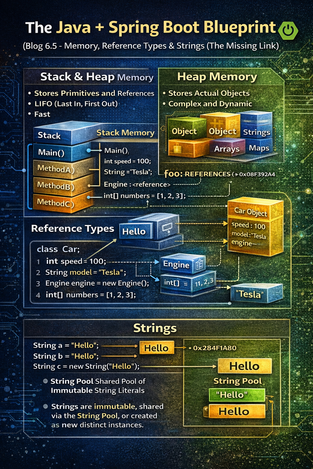 Java Memory Explained (Stack vs Heap, References & Strings) | Spring ...