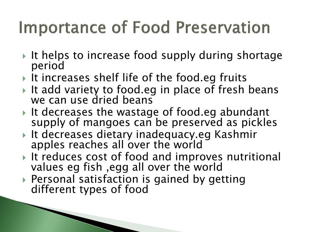 benefits of food preservation essay