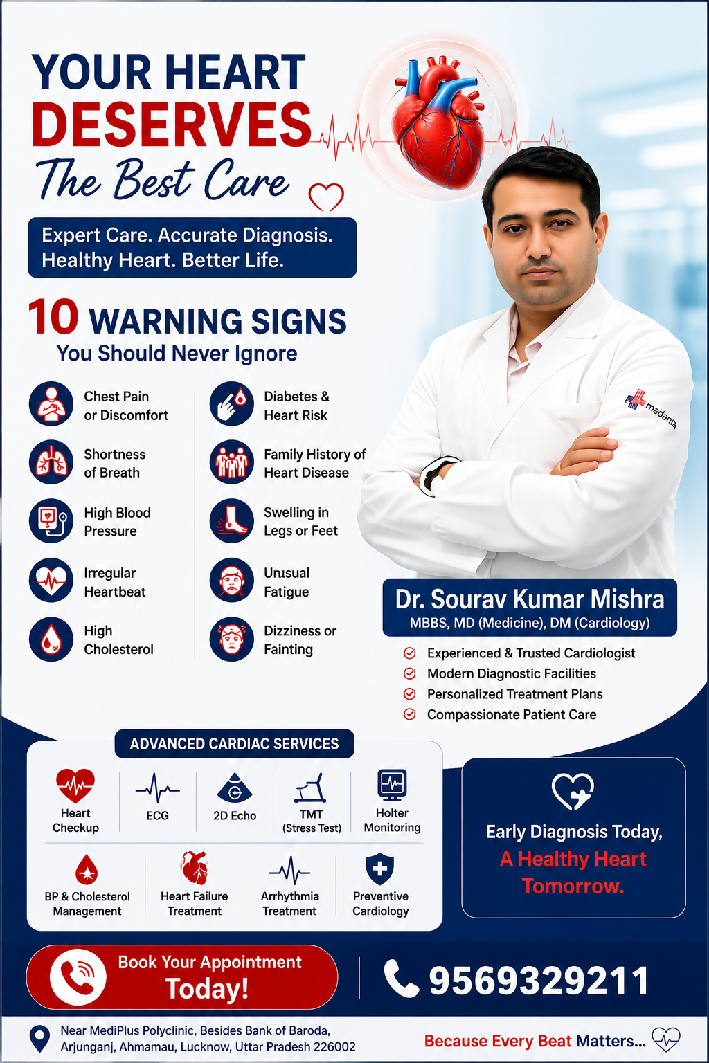 Best Cardiologist in Lucknow: 10 Warning Signs You Should Never Ignore