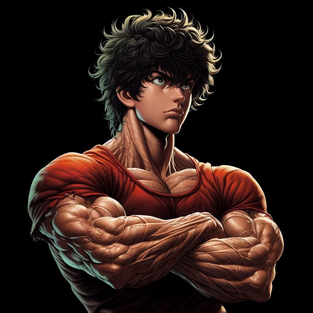 I Will Create 30 Art Pieces for You! -Anime Baki “Muscles” - Ruzart - Medium