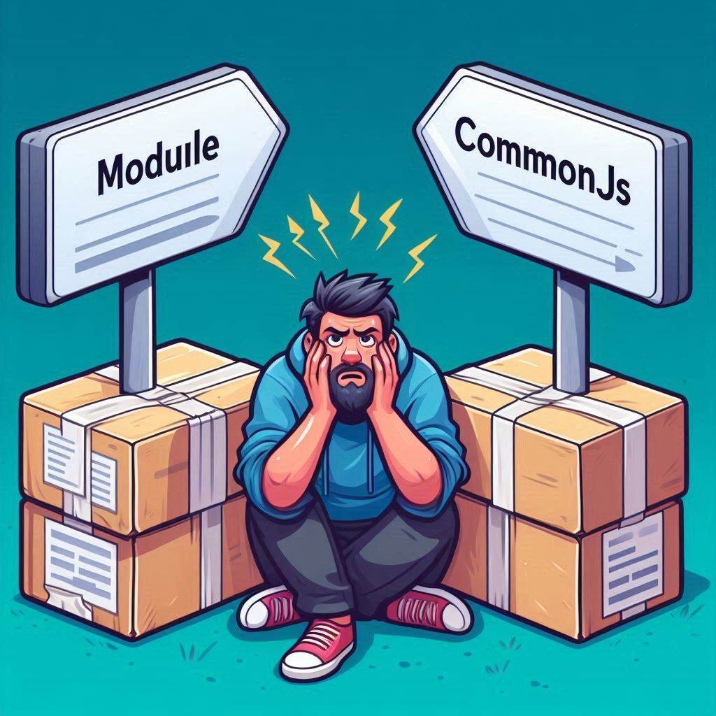 What is package.json’s “type” and “target” (Module, CommonJS) by