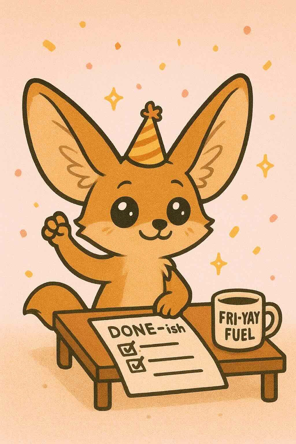 Friday vibes like: tiny fox, huge optimism, ears ready to catch every good moment coming my way.