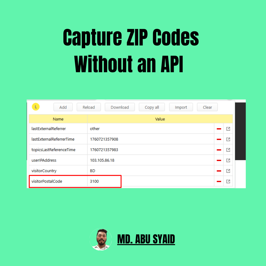 How to Capture Visitor Postal Codes Instantly Using JavaScript in GTM ...