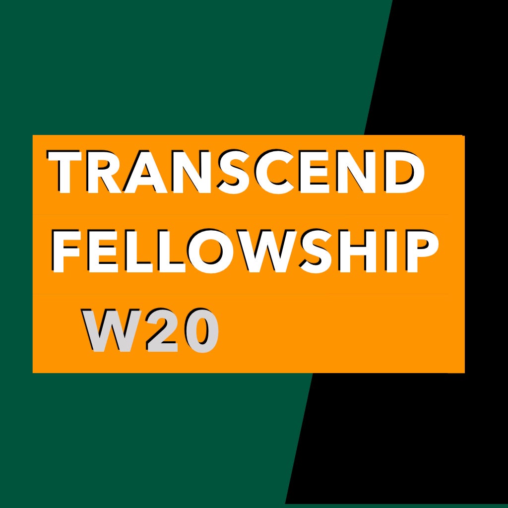 Opening applications for the Transcend Fellowship (W20)