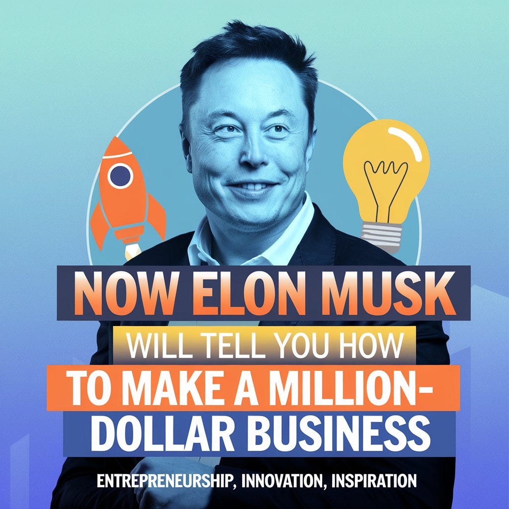Now Elon Musk Will Tell You How to Make a Million-Dollar Business | by