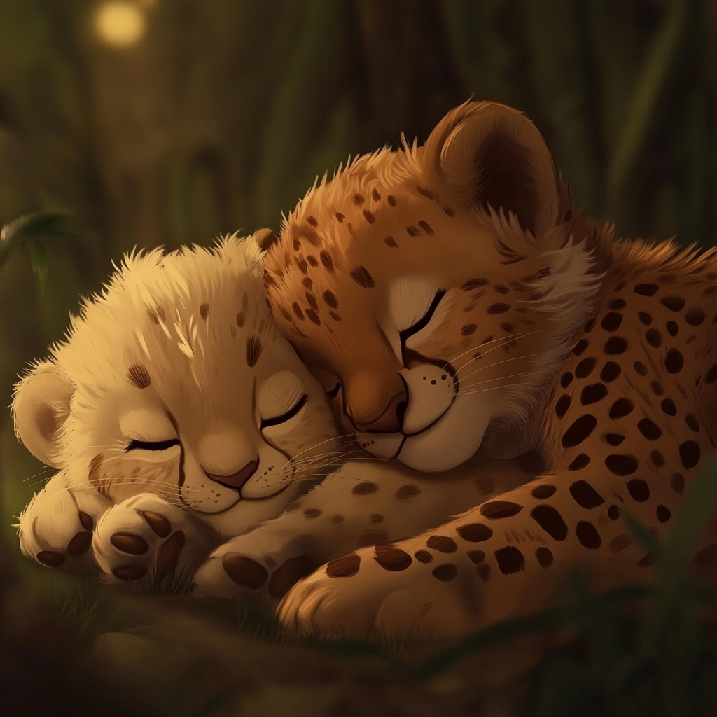 Leo and Chip fast asleep