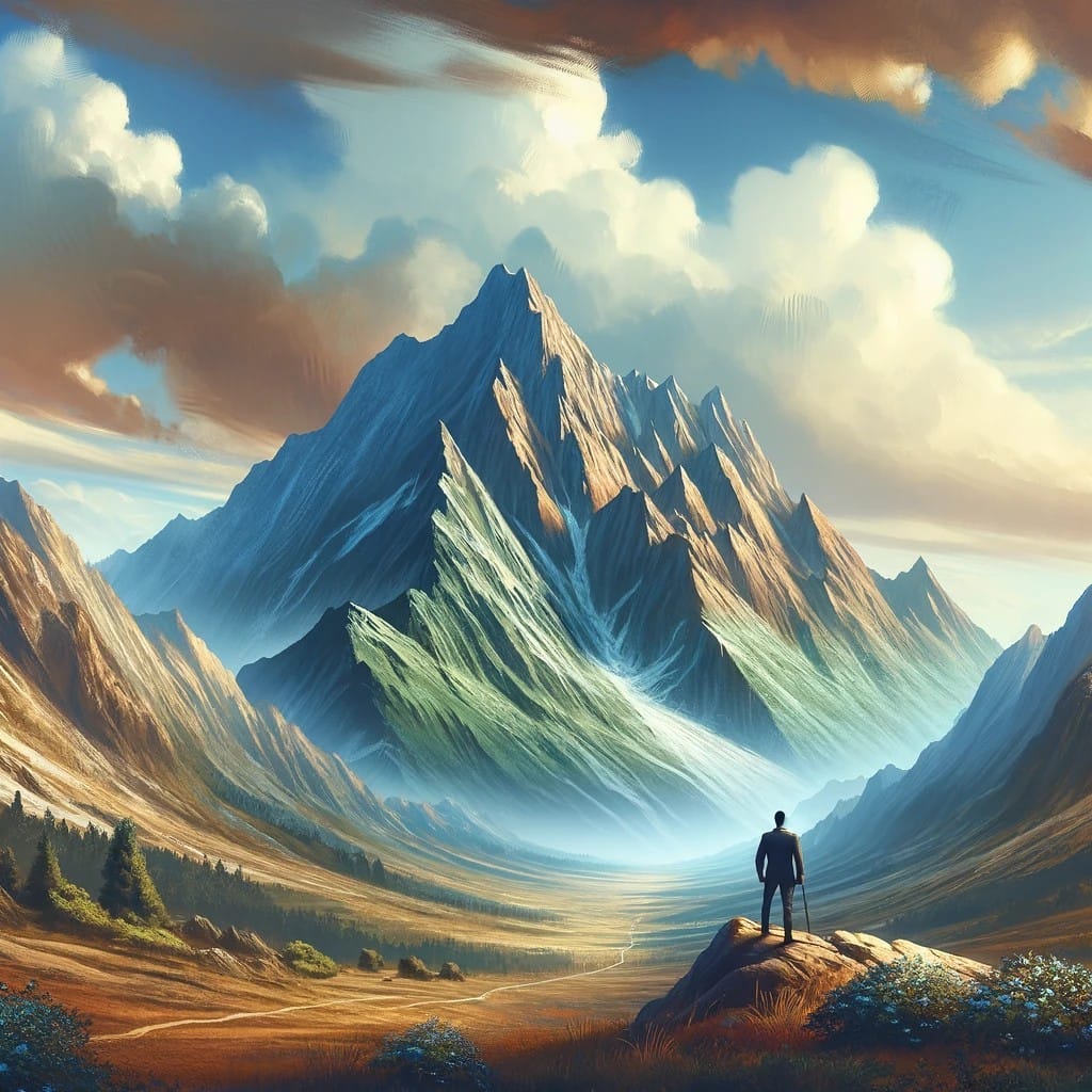 At the Foot of the Mountain. Image created by Author by Daily Doses