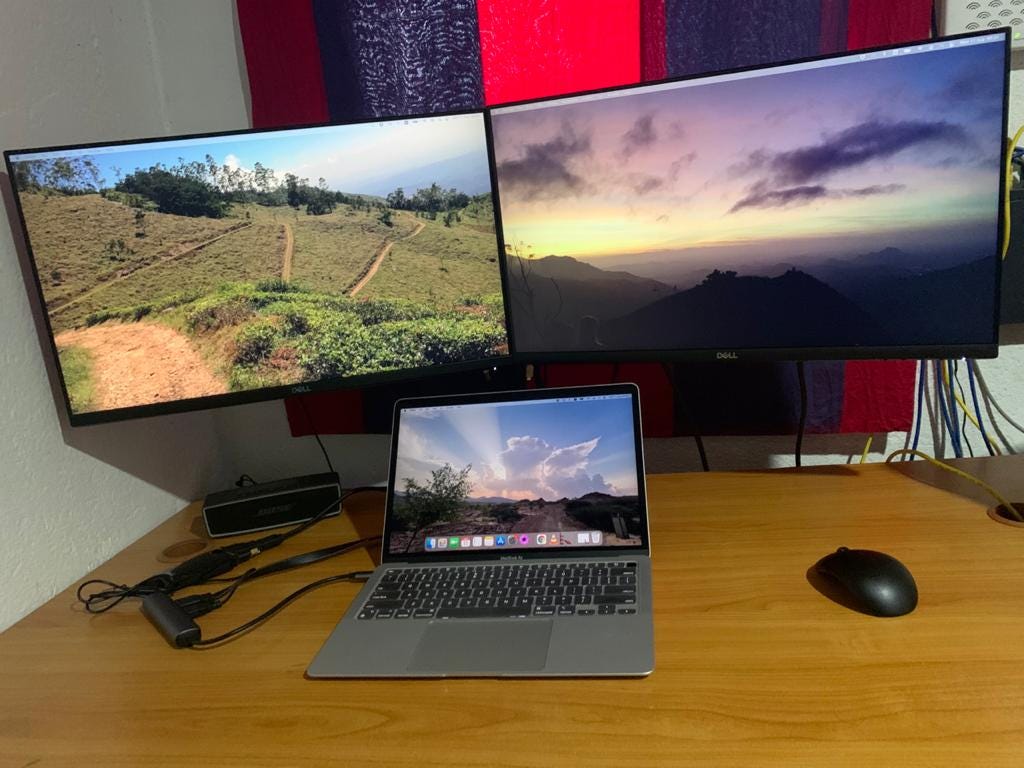 Apple m1 Macbook Air/Pro with dual monitor setup in Sri Lanka | by Lohitha  Perera | Medium