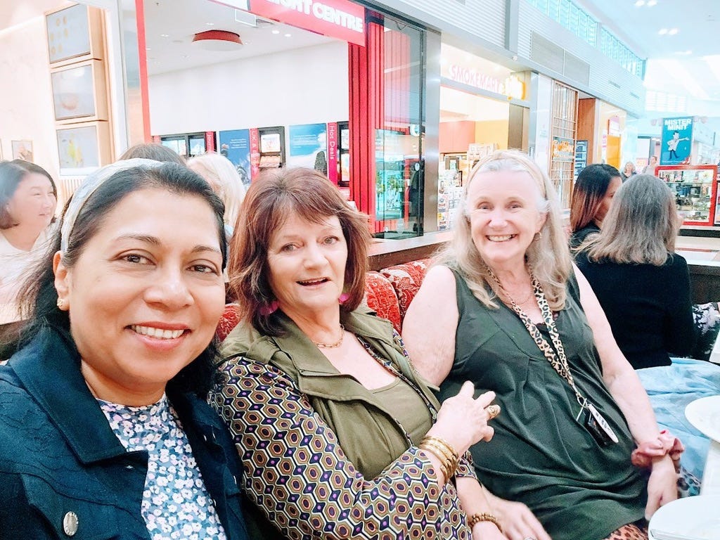 Rashnee, Trudi and me at lunch today.