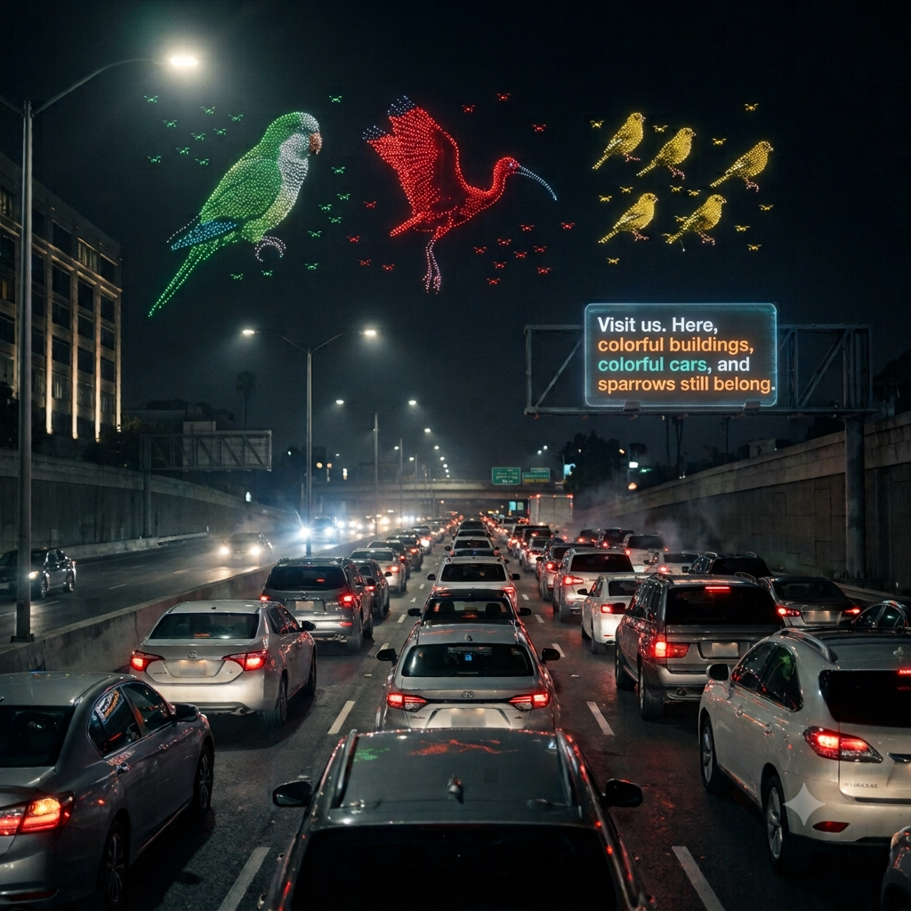The Technological Congestion of Tones and the Lack of Absent Colors in Sparrows