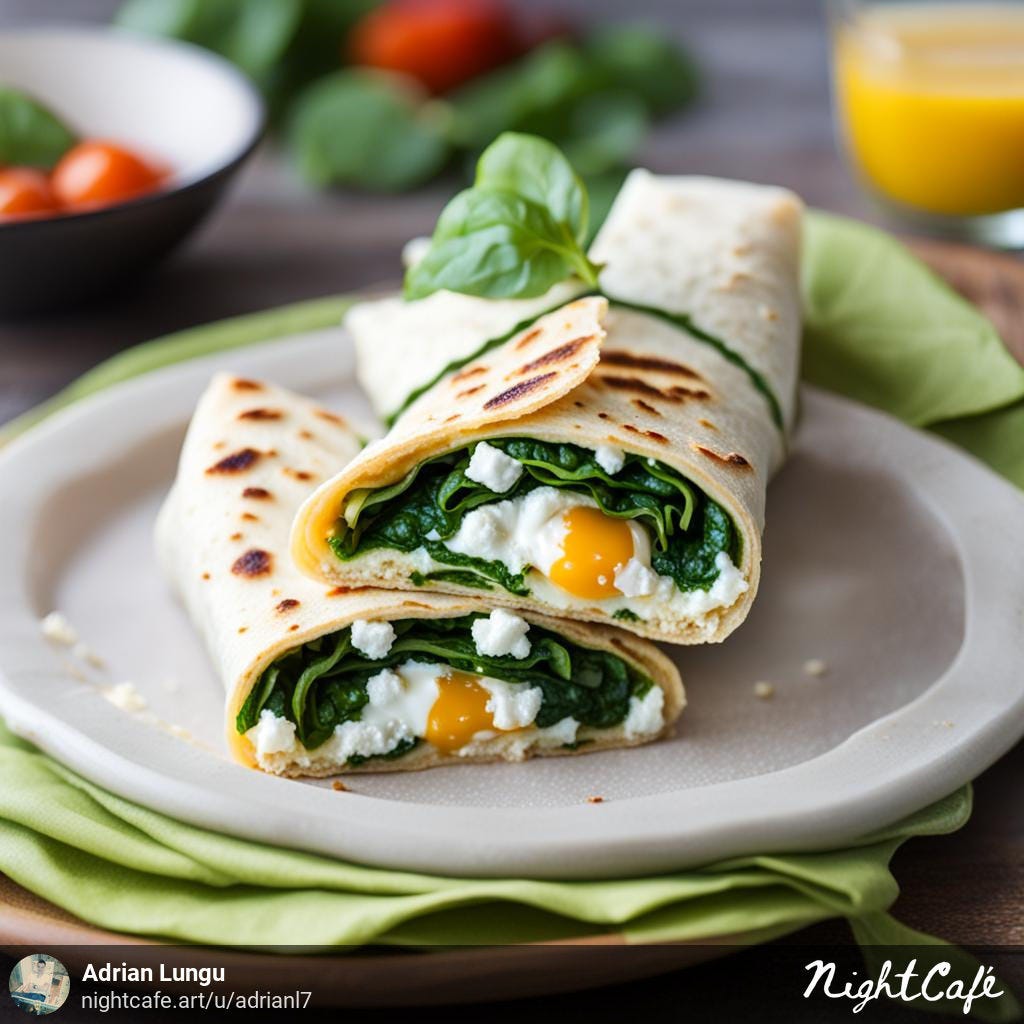 Spinach and Feta Egg White Wrap Recipe by Adrian Lungu Jul, 2024