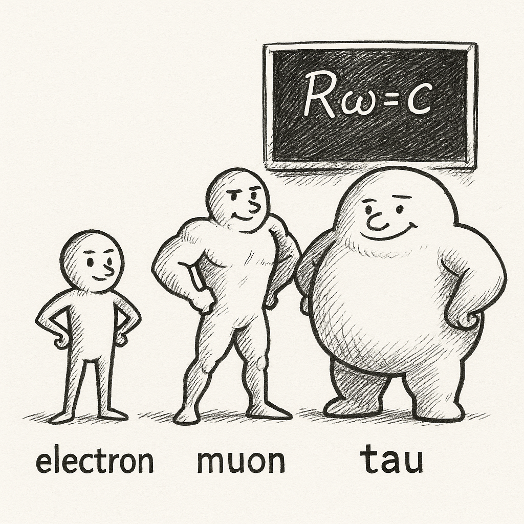 First-Principles Geometry Explains Charged-Lepton Masses | From Electron to Tau by Rω=c