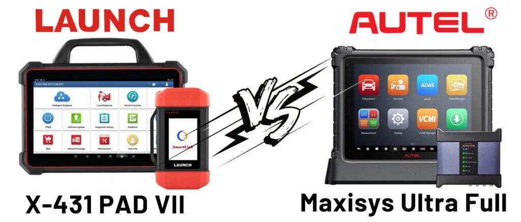 Autel MaxSys Ultra vs. Launch X431 PAD VII, by OBD2gate.com