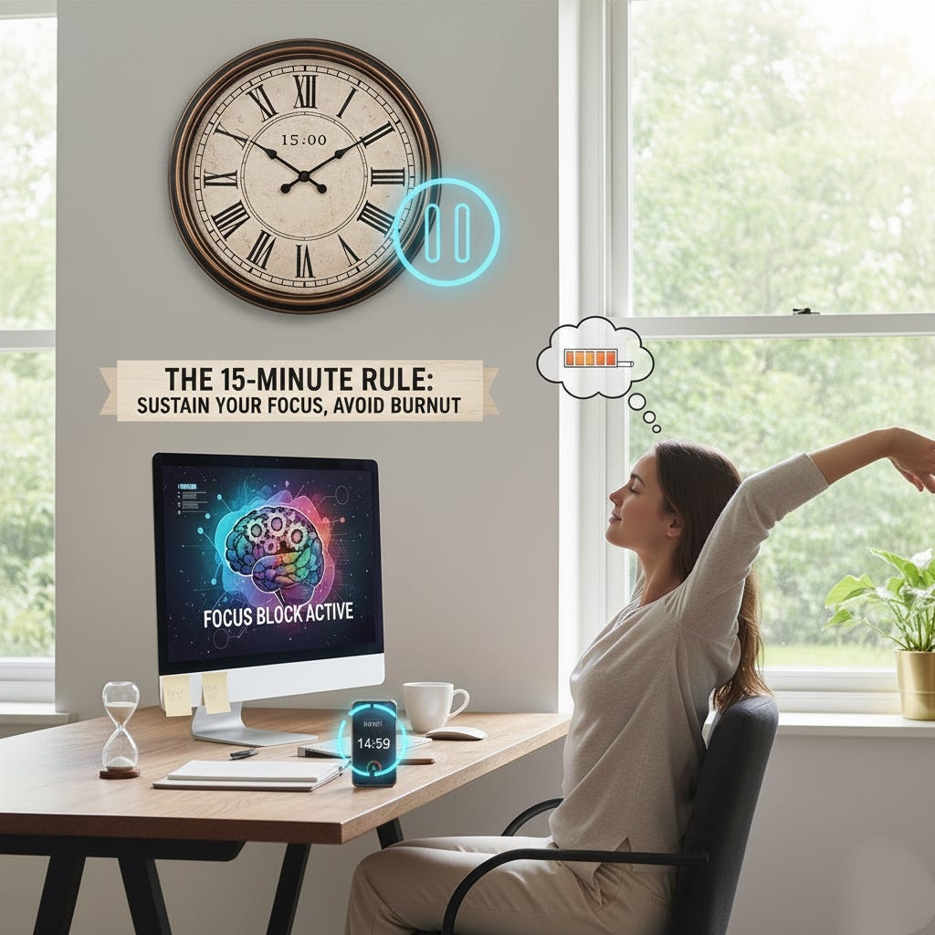 The 15-Minute Rule: How to Use Micro-Breaks to Sustain Your Focus Block and Avoid Burnout