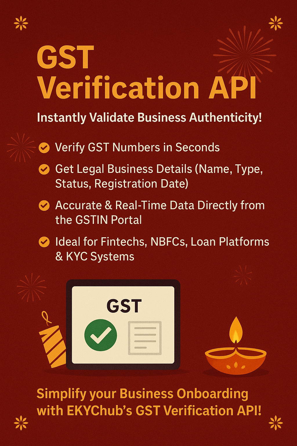 🎇 Simplify Business Verification this Diwali with EKYChub’s GST Verification API!