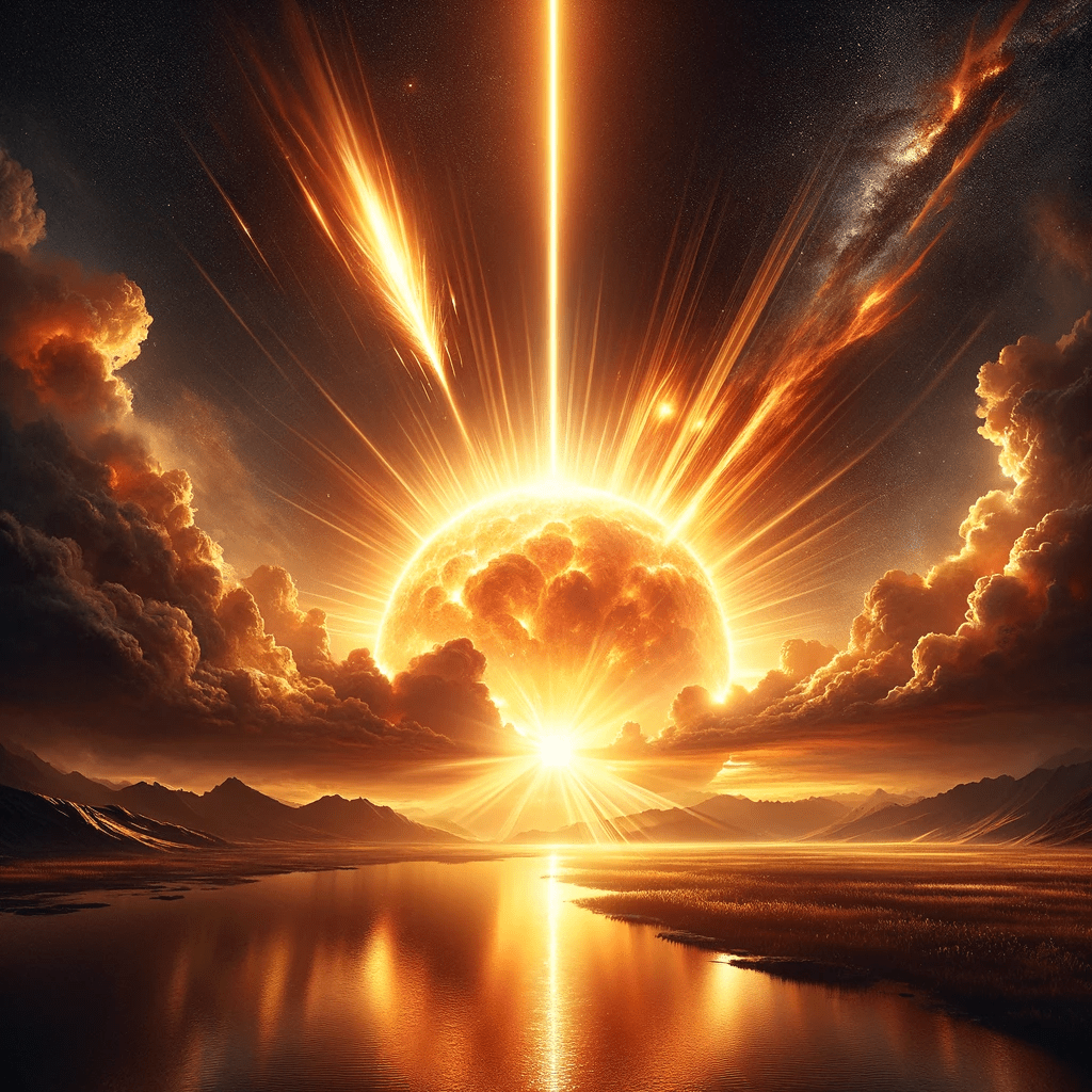 The solar flare lit up the sky and the river, before disappearing just as quickly as it had come.