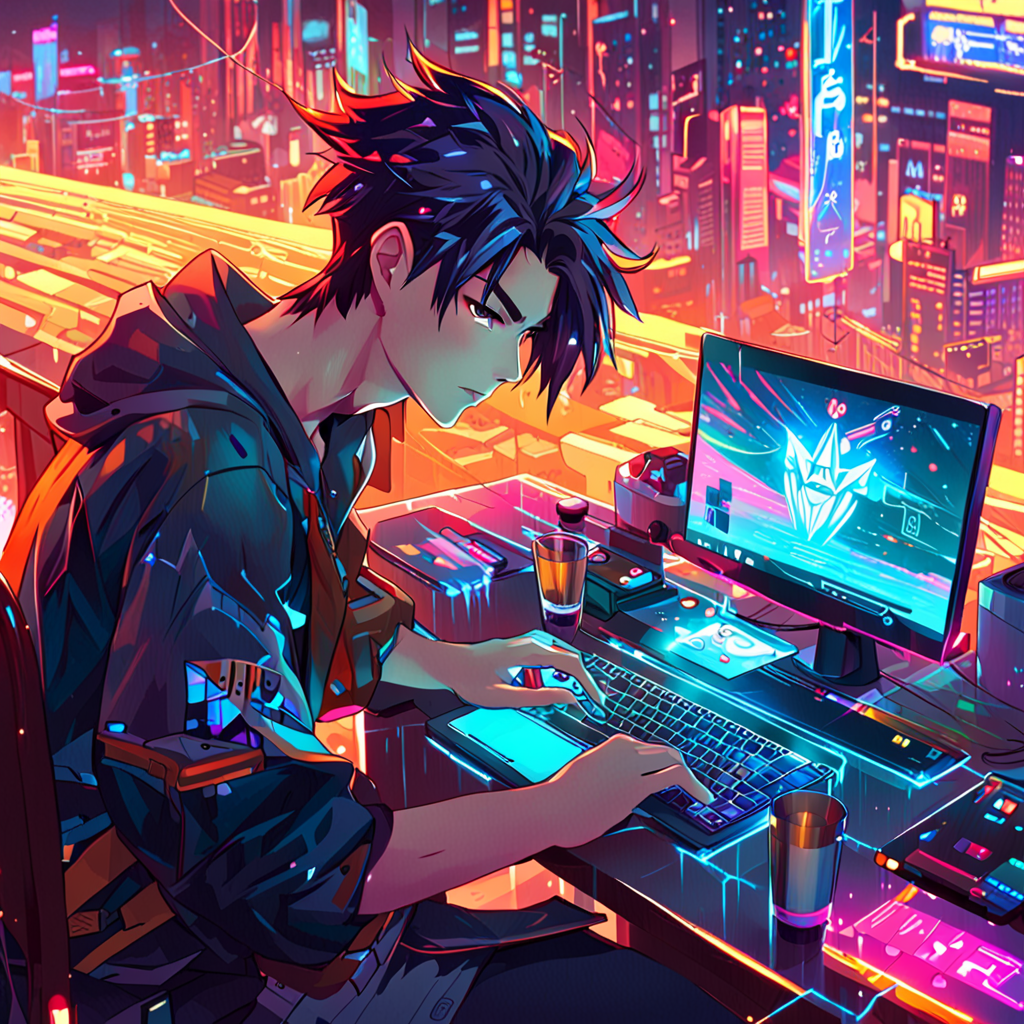 Here is the updated wallpaper of an anime girl in a cyberpunk