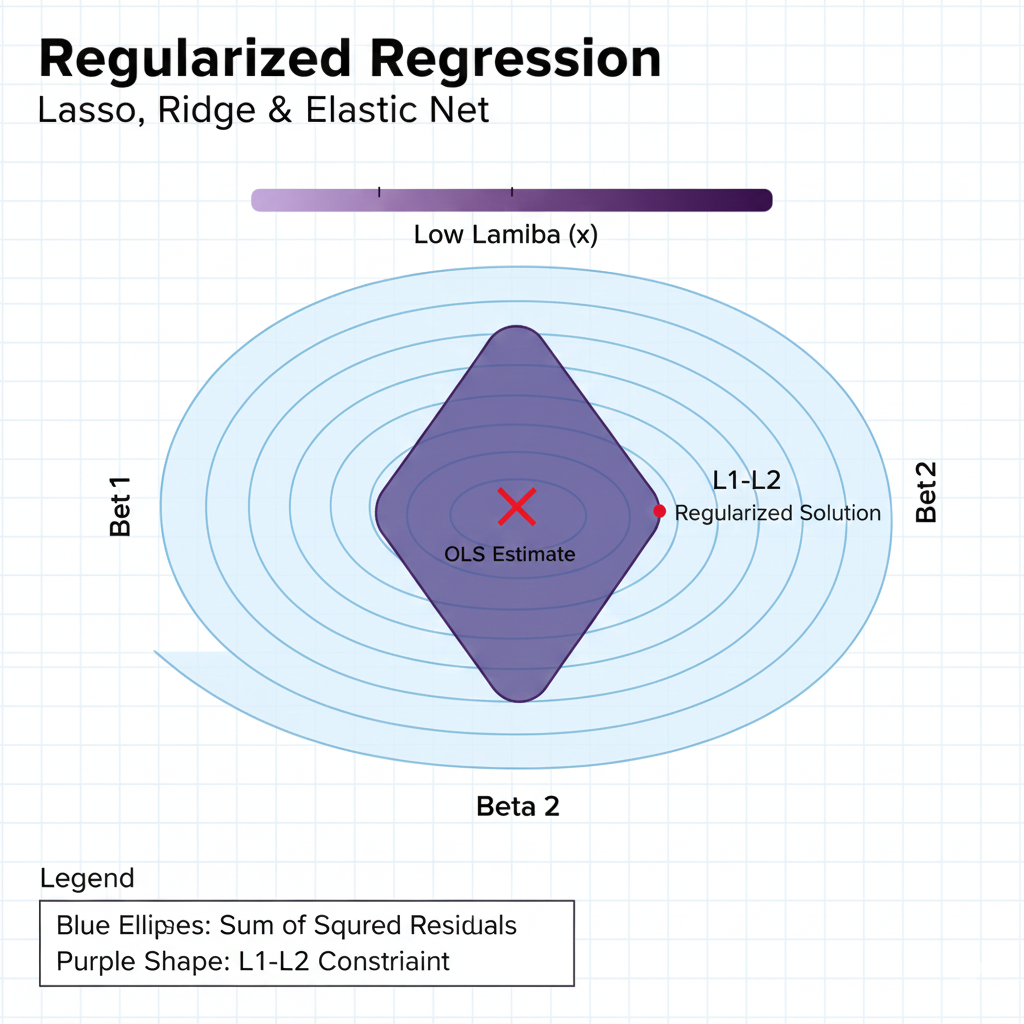 Regularized Linear Models Explained with Geometric Intuition