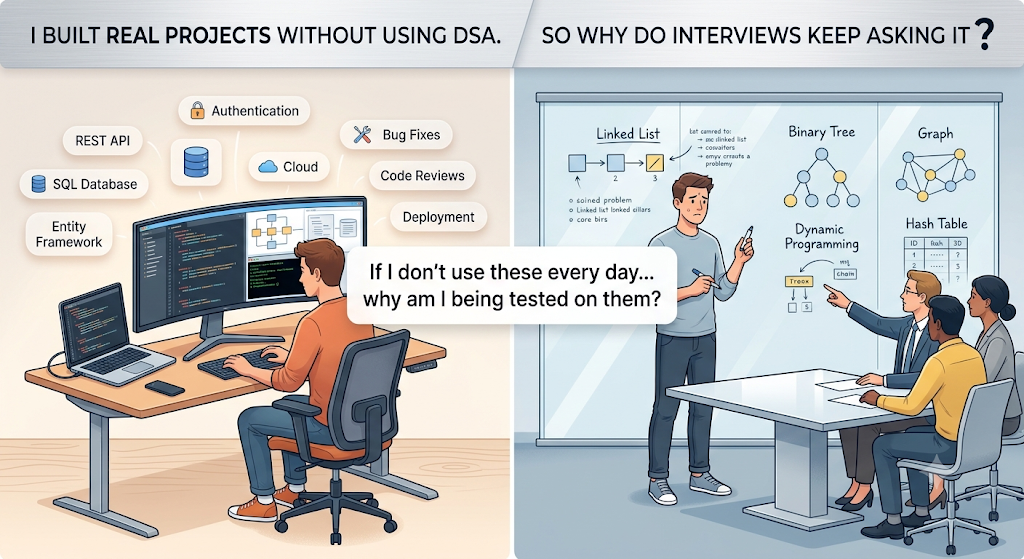 I Built Real Projects Without Using DSA. So Why Do Interviews Keep Asking It?
