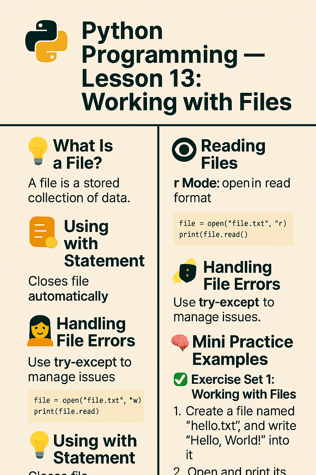 🐍 Python Programming — Lesson 13: Working with Files | by Md Johirul ...