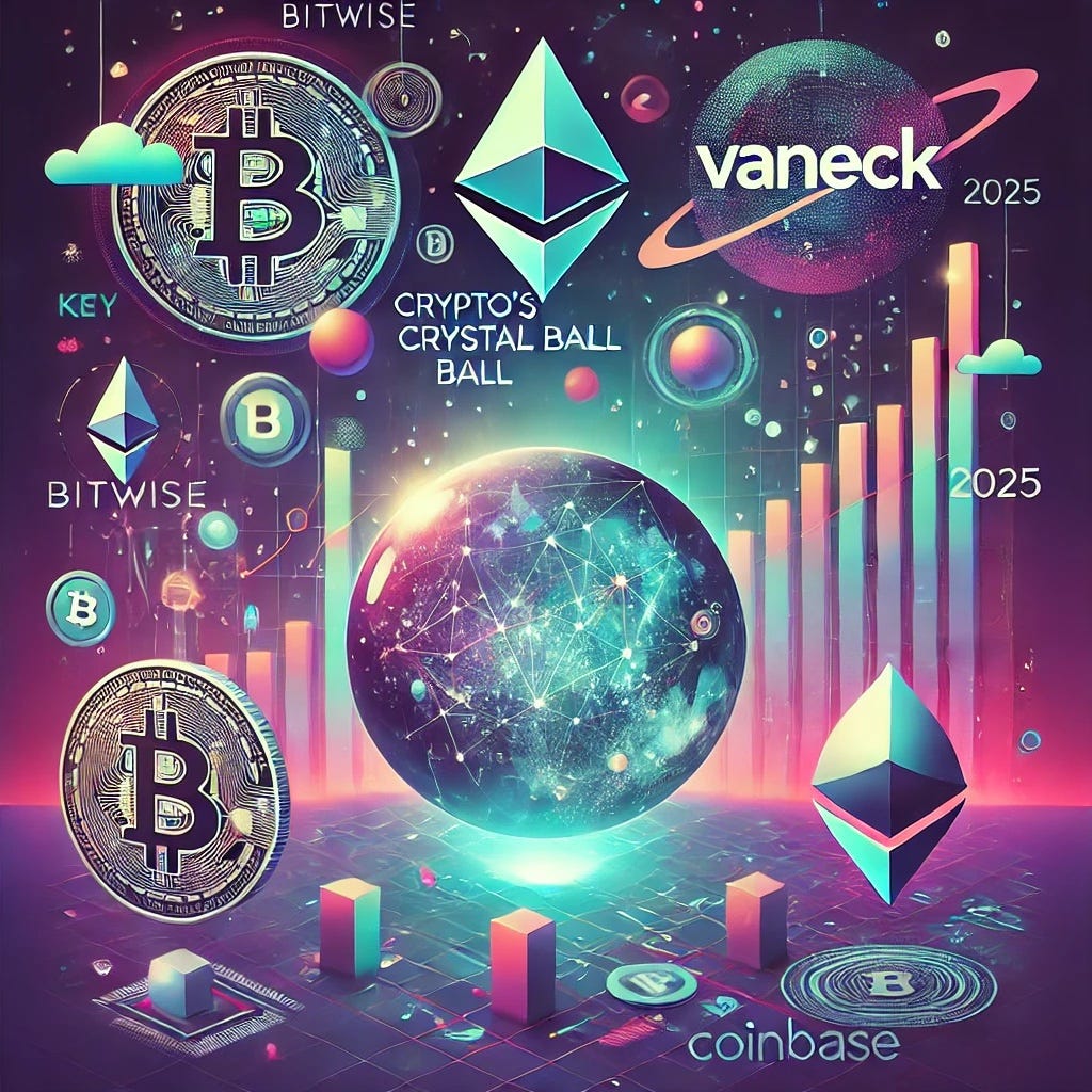 Crypto’s Crystal Ball Key Insights and Predictions for 2025 from Bitwise, Coinbase, and VanEck