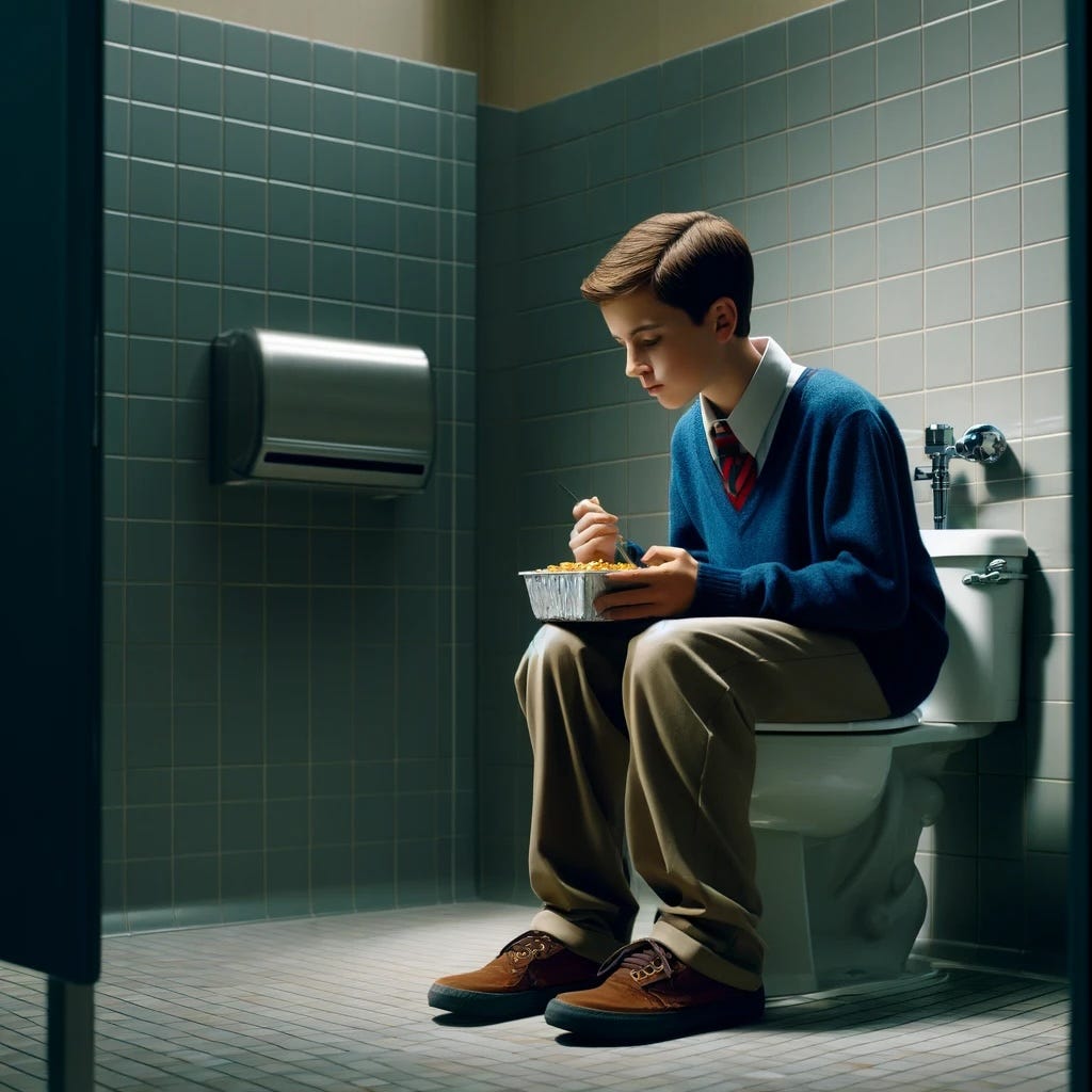 At lunch you’ll find me in the bathroom | by Brian Can Help! | Medium