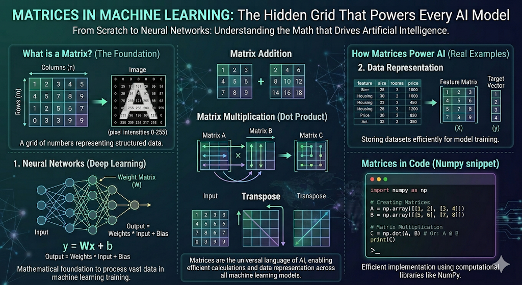 Matrices in Machine Learning: The Hidden Grid That Powers Every AI Model