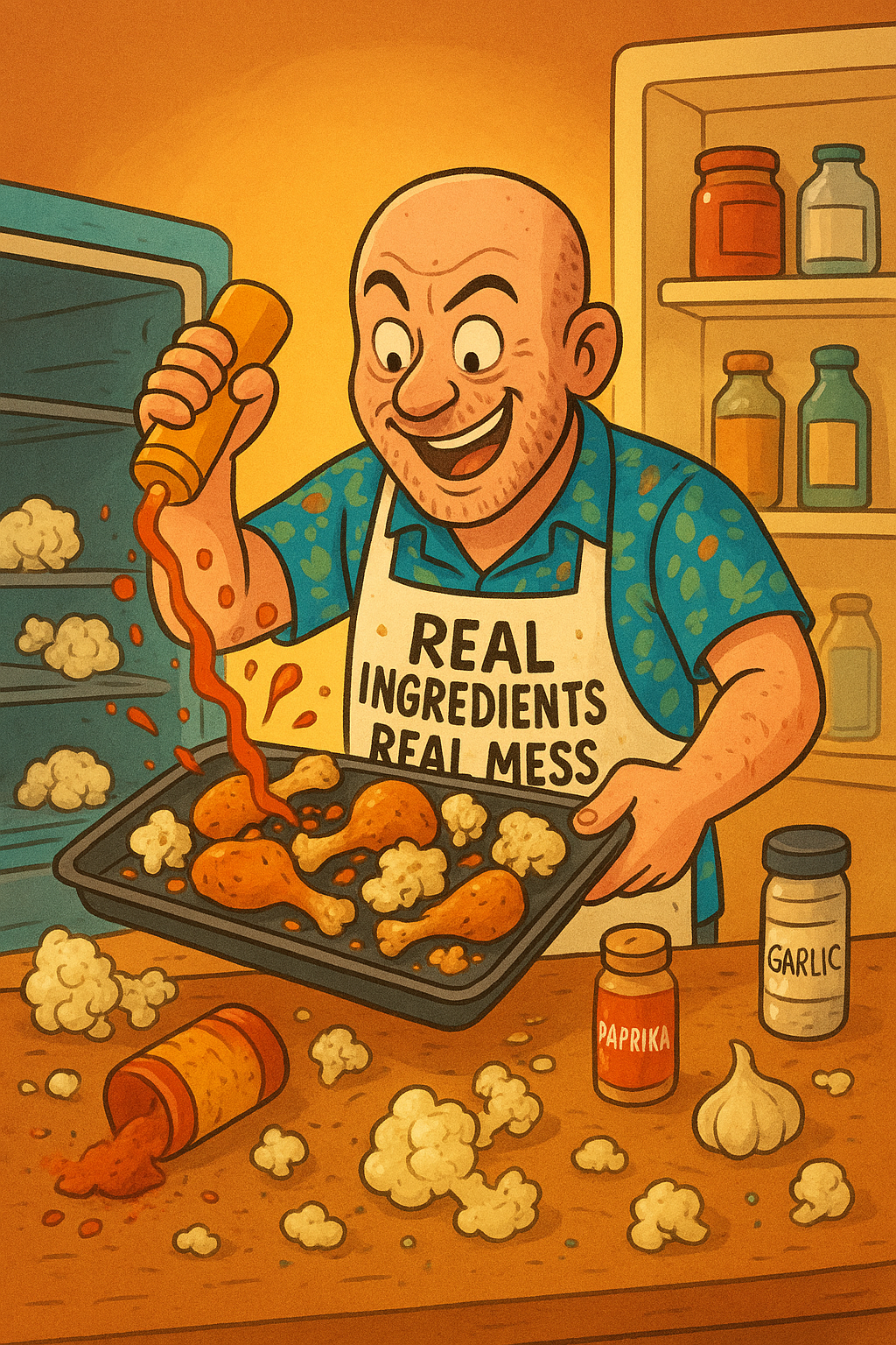 Crispy Chicken Drumsticks and Buffalo Cauliflower: A Lard-Fueled Dinner Raid