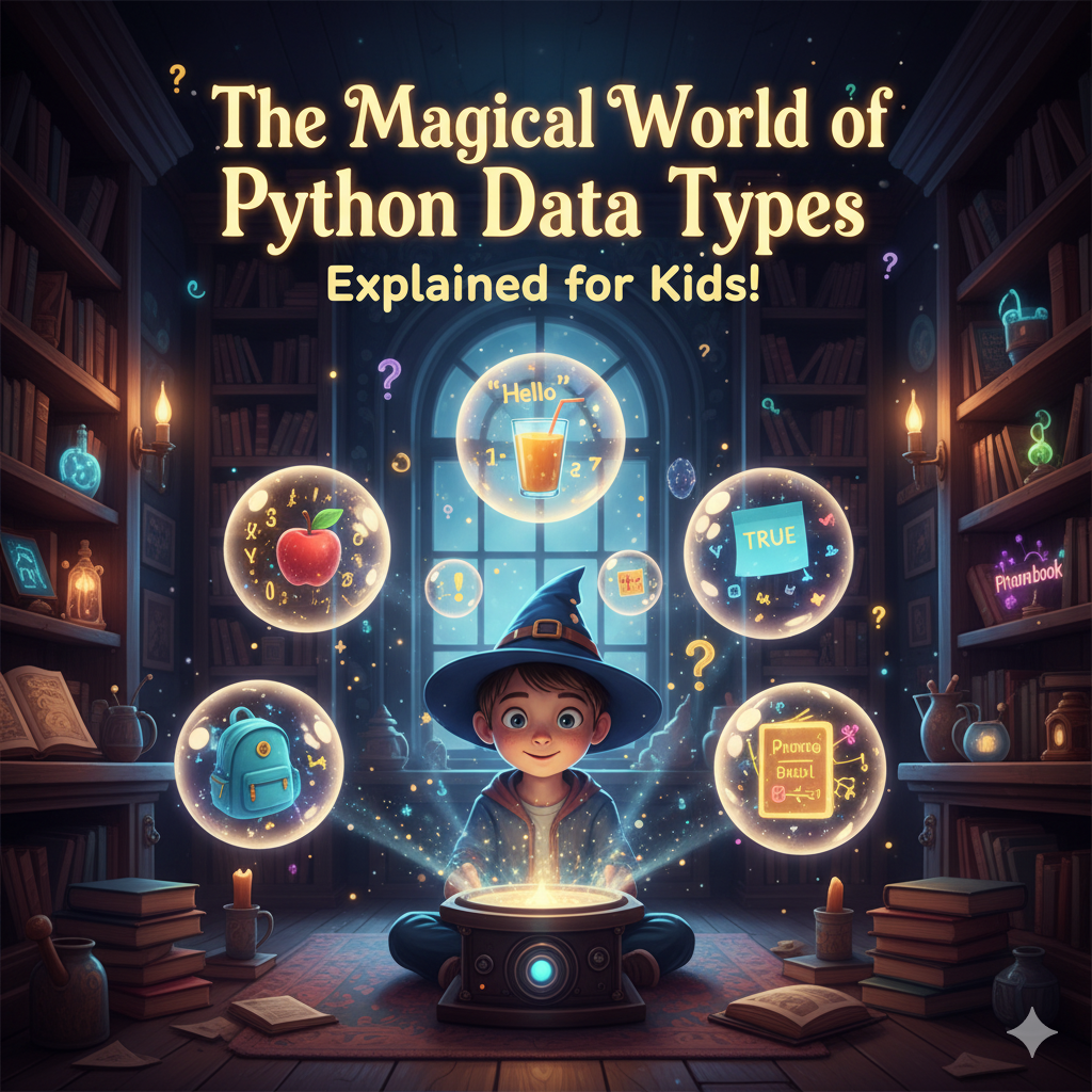 🐍 The Magical World of Python Data Types — Explained for Kids!