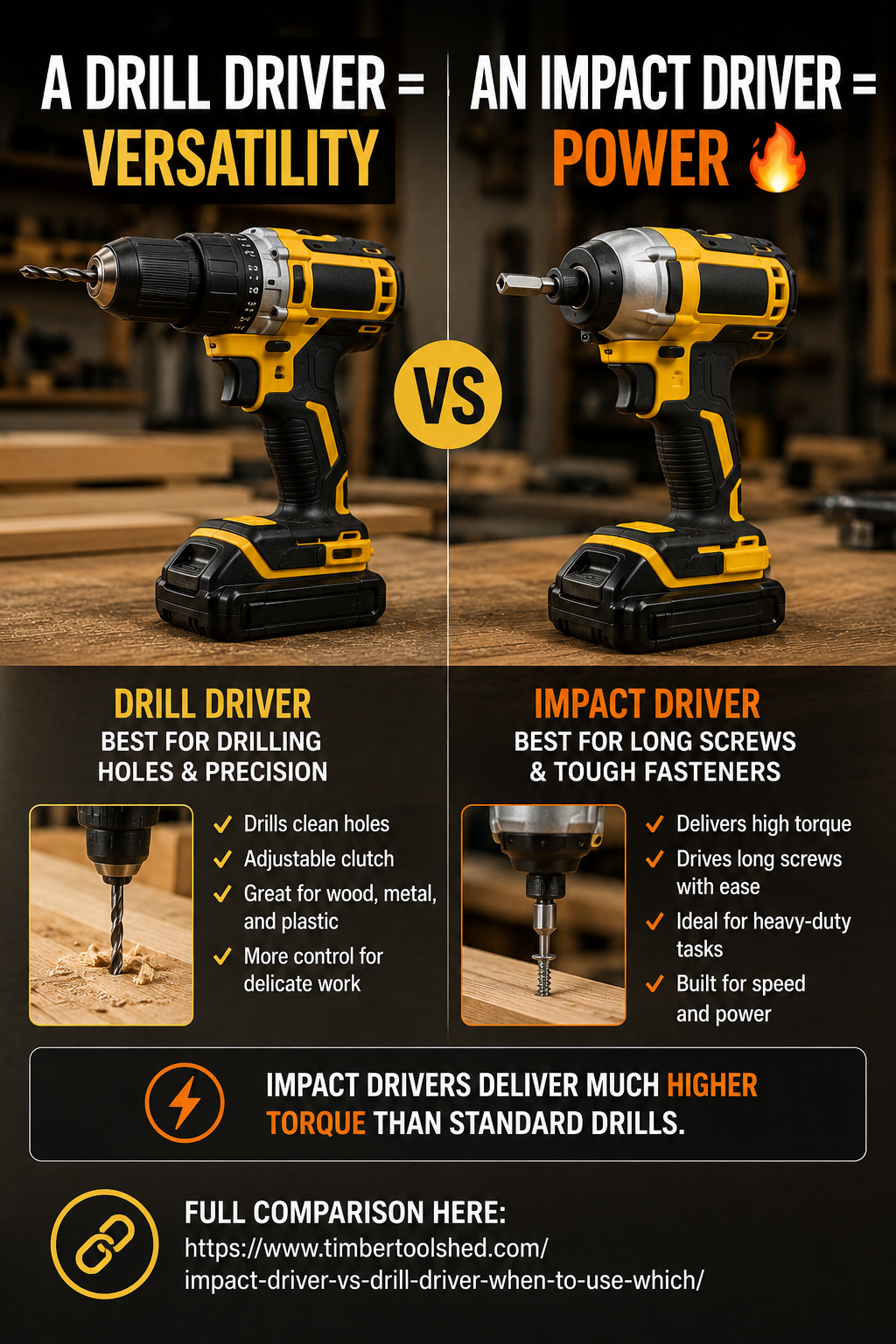🔧 Impact Driver vs Drill Driver: When Should You Use Each One?