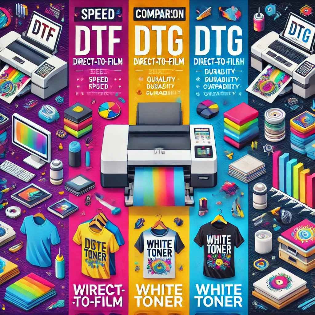 DTF vs. DTG vs. White Toner Printing: Key Differences Explained