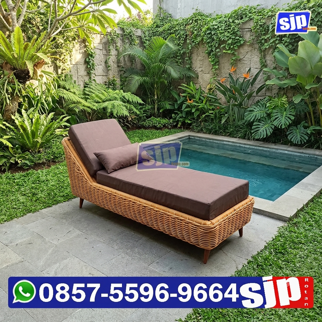 Jual Kursi Kolam Renang Rotan sintetis / Sun Lounger Rotan sintetis