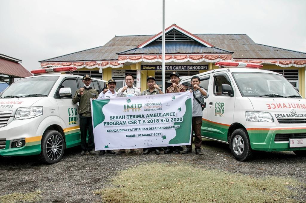 Dari PT IMIP untuk Bahodopi: Bantuan Kesehatan Ambulans