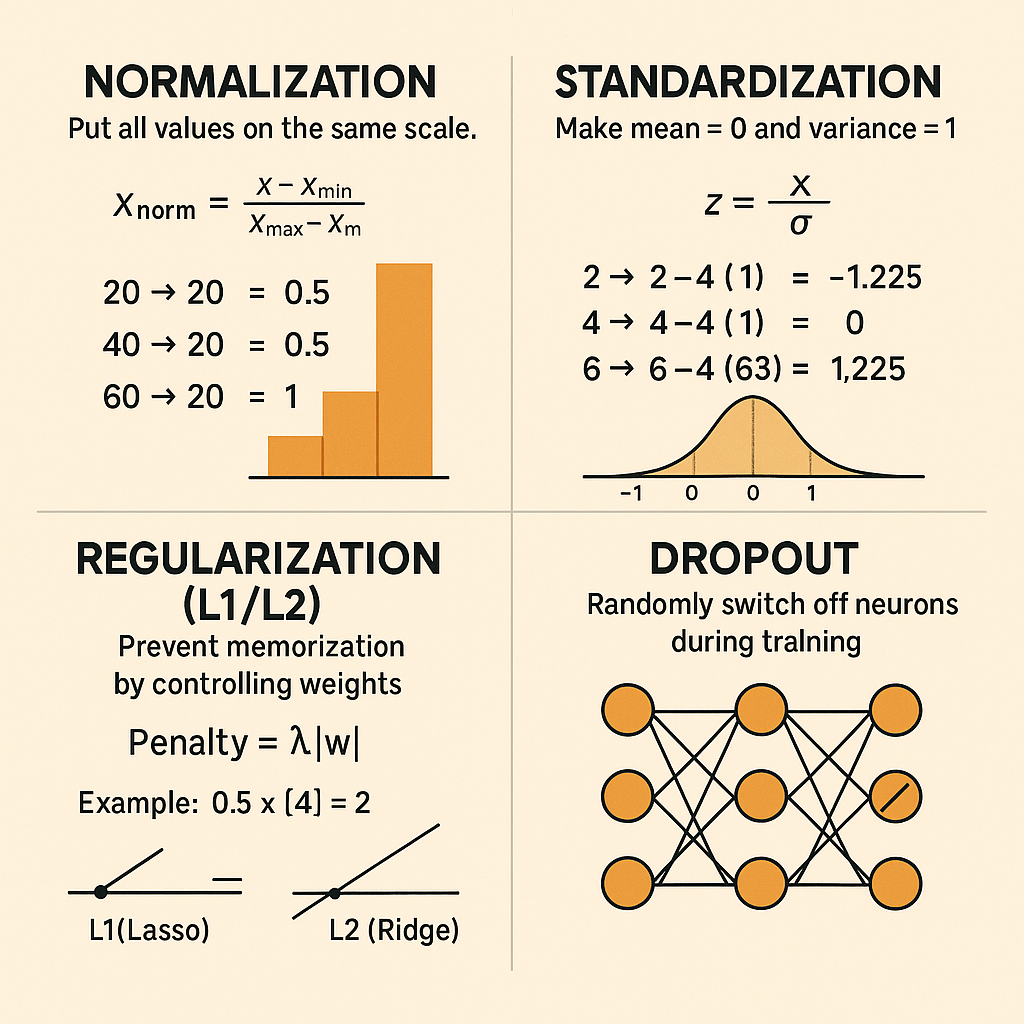 Normalization, Standardization, Regularization (L1/L2) & DropOut— The Most Easily Understandable…
