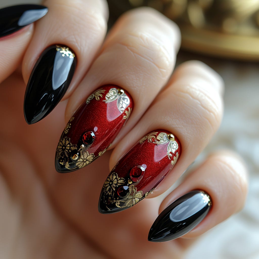 Black and Red Nails 2024: A Fusion of Elegance and Edge