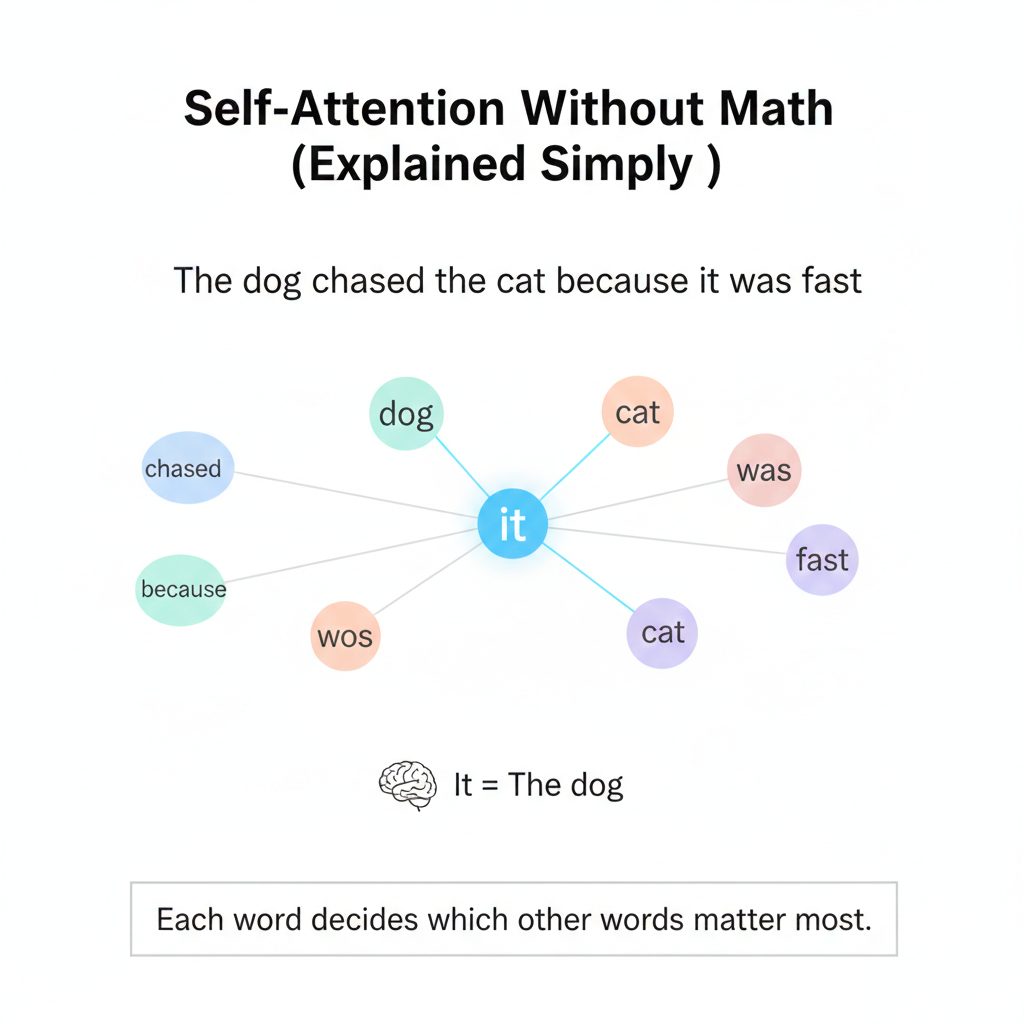 Self-Attention Without Math (Explained Simply)
