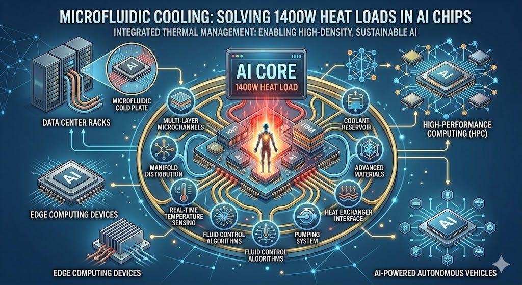 Microfluidic Cooling: Solving 1400W Heat Loads in AI Chips